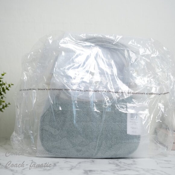 NWT Coach CY674 Teri Signature Blocked Leather Shoulder Bag in Sage Green SEALED - Picture 8 of 10